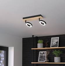 Eglo Rieveles opbouwspot 2x4,2W hout/zwart