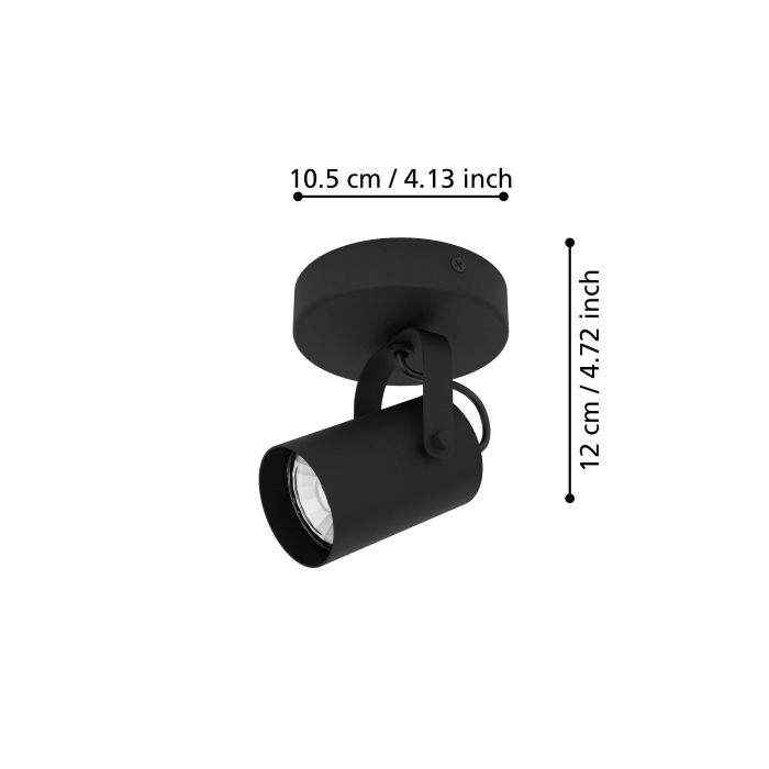 Eglo Sorego opbouwspot zwart 3W