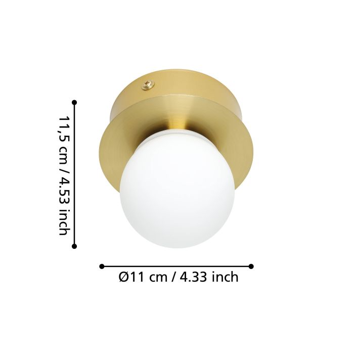 Eglo wand-/plafondlamp Mosiano goud IP44