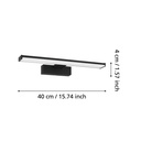 Eglo Pandella LED spiegelarmatuur 40cm IP44 zwart 900lm 4000K