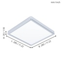 Eglo Fueva 5 LED opbouwarmatuur 285x285mm chroom 2400lm 3000K