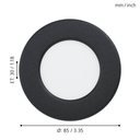 Eglo Fueva 5 LED inbouwspot 86mm zwart 330lm 4000K