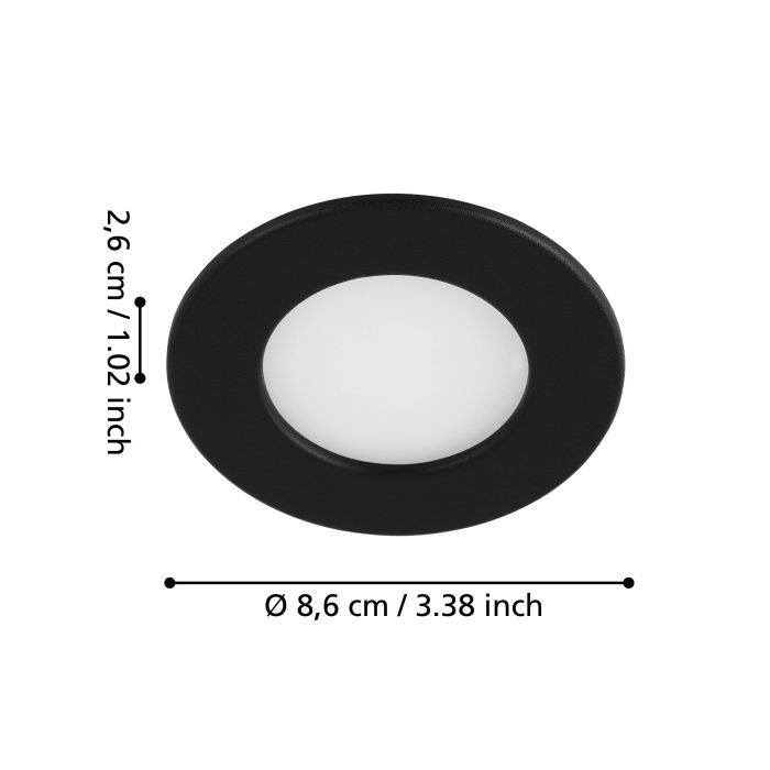 Eglo Fueva 5 LED inbouwspot IP44 86mm zwart 330lm 3000K