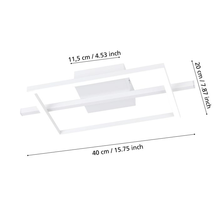 Eglo Amandolo LED recht 400mm wit 1900lm 2700-6500K