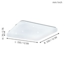 Eglo Frania-S LED wand-/plafondlamp 33x33cm kristal