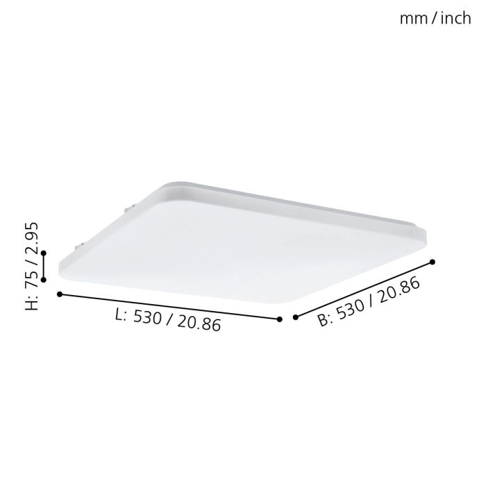 Eglo Frania LED opbouwarmatuur 530x530mm wit 5700lm 300K