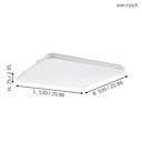 Eglo Frania LED opbouwarmatuur 530x530mm wit 5700lm 300K