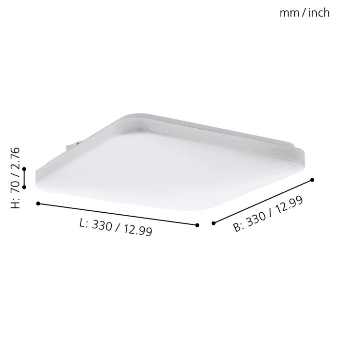 Eglo Frania LED plafondlamp 330x330mm wit 1800lm 3000K