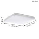 Eglo Frania LED plafondlamp 330x330mm wit 1800lm 3000K