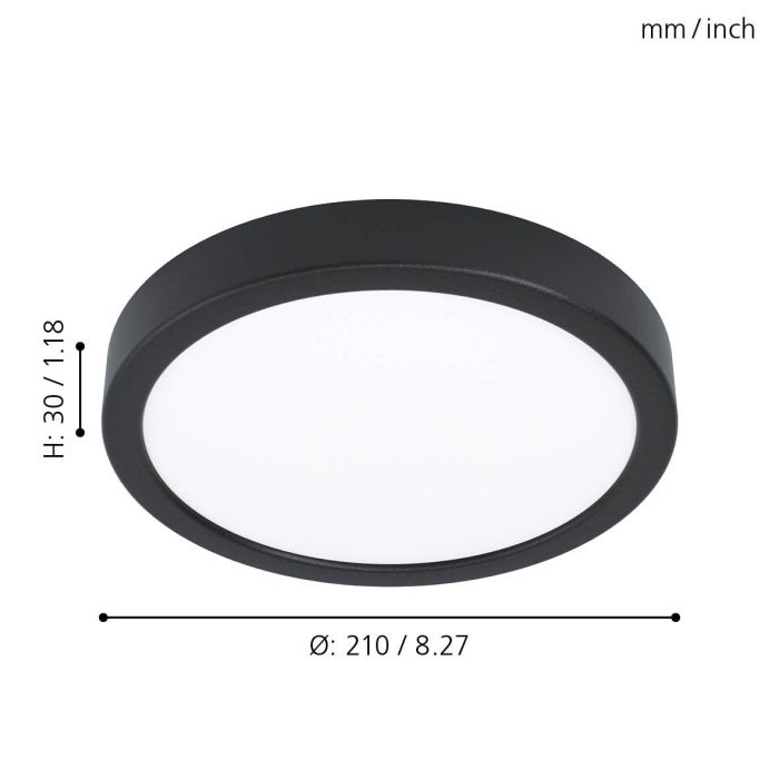 Eglo Fueva 5 LED opbouwarmatuur 210mm zwart 2000lm 3000K