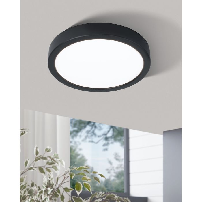 Eglo Fueva 5 LED opbouwarmatuur 210mm zwart dimbaar 1800lm 3000K