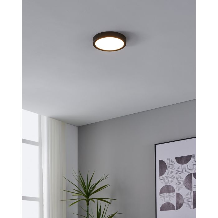 Eglo Fueva 5 LED opbouwarmatuur 210mm zwart + sensor 2000lm 3000K