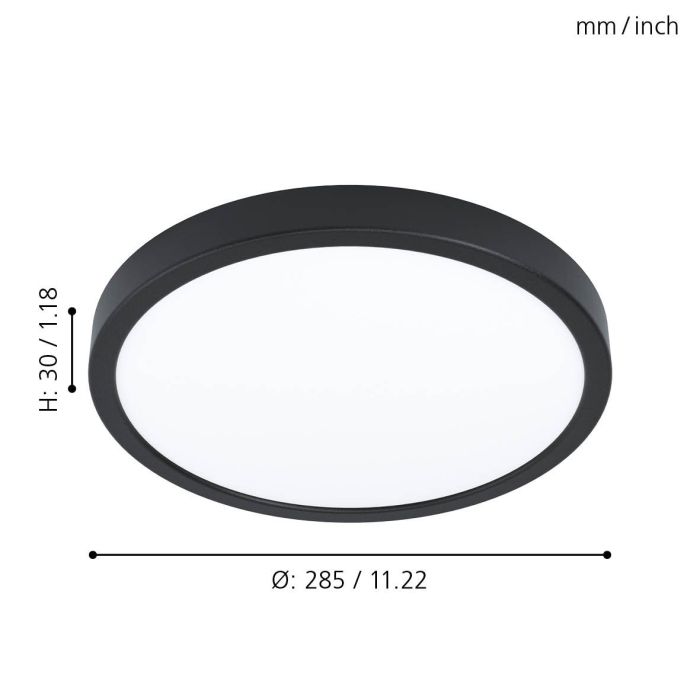 Eglo Fueva LED 5 opbouwarmatuur 285mm zwart 2300lm 3000K