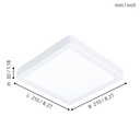 Eglo Fueva 5 LED opbouwarmatuur 210x210mm wit 2000lm 3000K