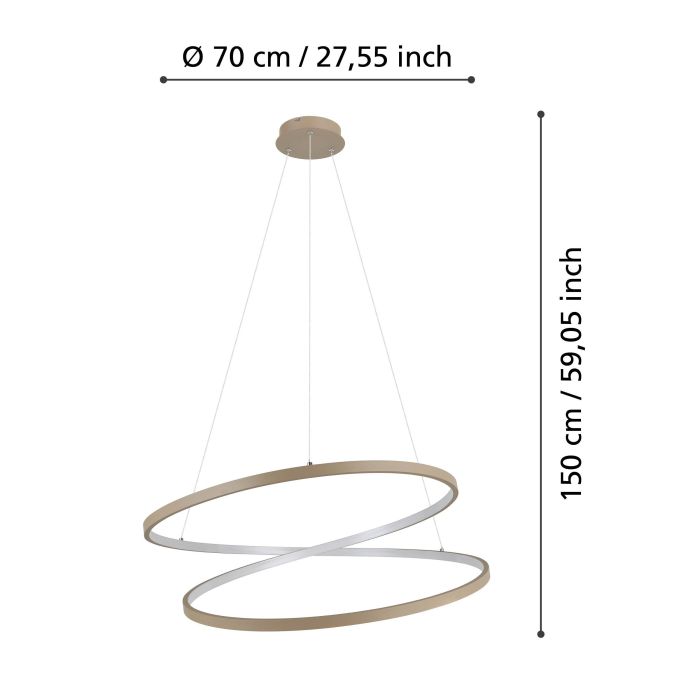 Eglo Ruotale hanglamp 42W 5000LM sand