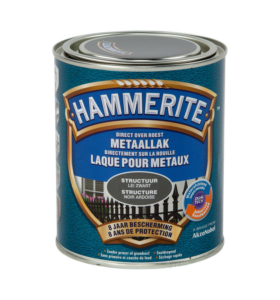Hammerite struct.mat lak lei zwart 750ml