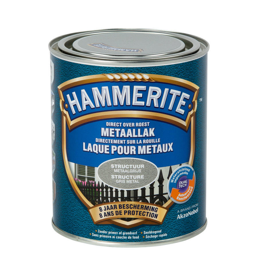 Hammerite struct.mat lak metaalgrijs 750ml