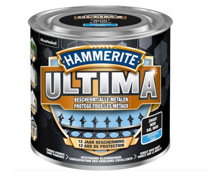 Hammerite ultima zijdeglans zwart / 250ml