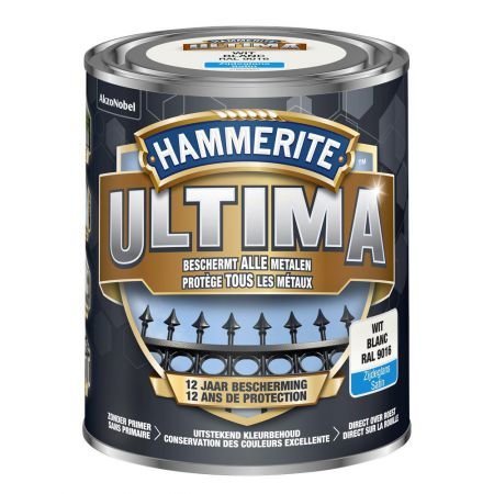 Hammerite ultima zijdeglans wit / 9016 750ml