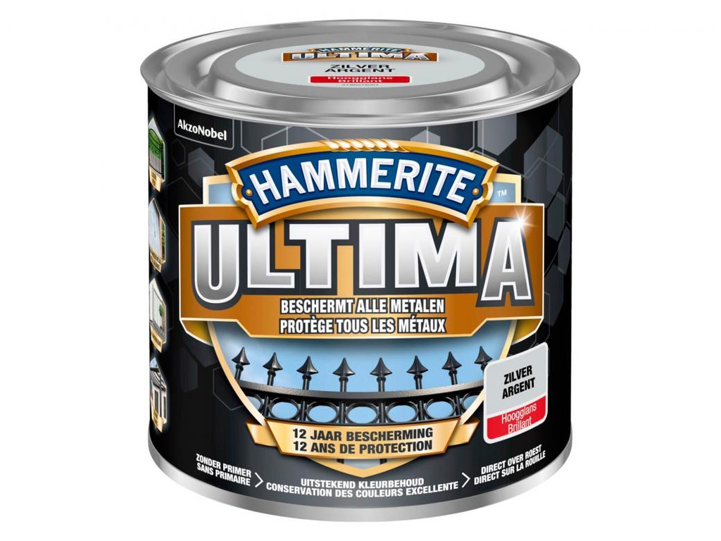 Hammerite hoogglans grijs / 7042 750ml