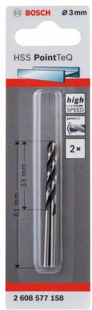Bosch metaalboor HSS pointeq 3mm (2st)