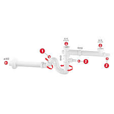Sifon voor spoeltafel 6/4 x 40mm - 2 bakken