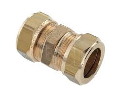 Klemkoppeling recht messing 8mm