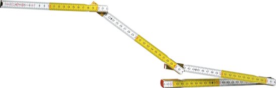 Stanley vouwmeter 2m - 15mm geel/wit