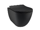 Lafiness RIM-Carbon hangtoilet met zitting zwart