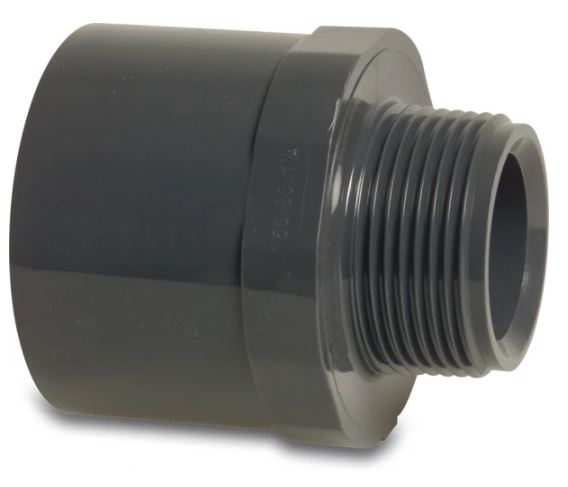 Druk PVC puntstuk 50/63mm x 5/4M