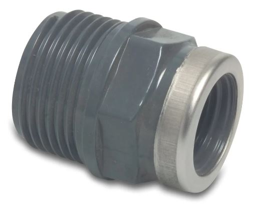 Druk PVC verloopstuk 6/4M x 1/2F