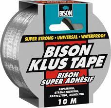Bison klustape rol 10M x 50mm grijs