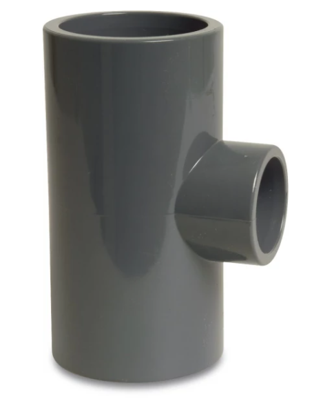 Druk PVC T-stuk 40x25x40mm - 90°
