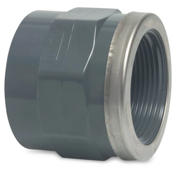 Druk PVC puntstuk 20mm x 1/2 F m/verstevigingsring