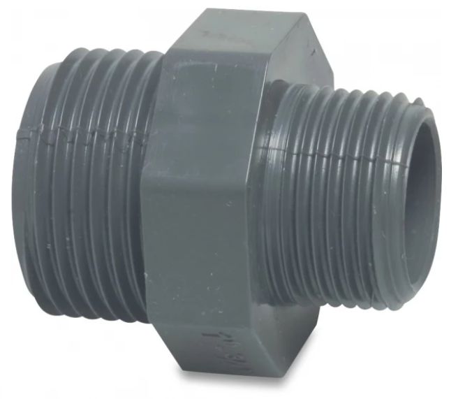 Druk PVC reductie nippel 6/4 x 3/4