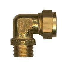 Klemkoppeling knie messing 1/2M x 12mm