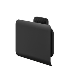 [89484] Carv toiletrolhouder met klep zwart