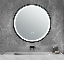 [94195] Lafiness Murano LED spiegel rond m/zwarte rand 70cm