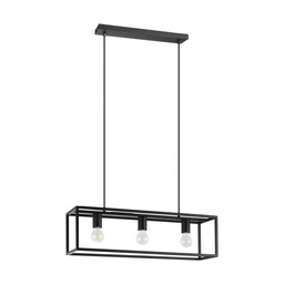 [74303] Eglo Blackcrown hanglamp 3x E27 zwart